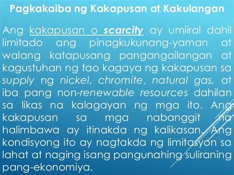 Dahilan Ng Kakapusan – Kahulugan At Halimbawa Ng Mga Ito.